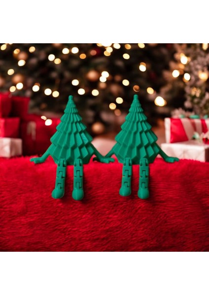 Ceresshop Mini Yılbaşı Çam Ağacı Dekoru – Sallanan Bacaklı Ikili Set Yeşil fırsatları