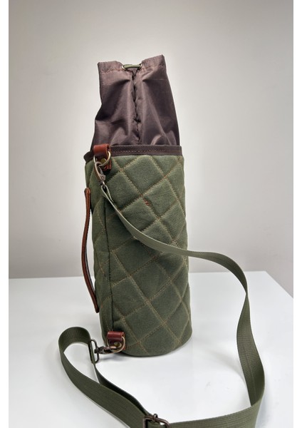 El Yapımı Hakiki Deri Kapitone Termos Kılıfı – 2 Litre'ye Kadar Termos Uyumlu, Kamp Aksesuarı 40X18 cm fiyatları