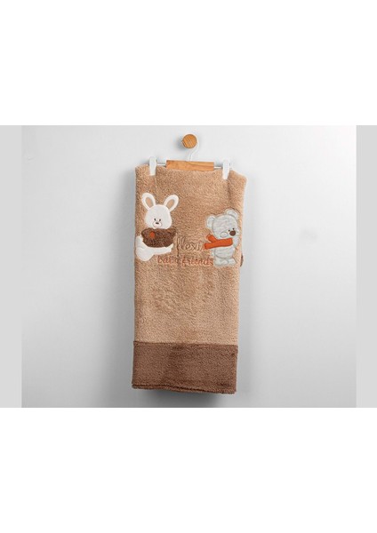 Baby Frıends Nakışlı Peluş Battaniye -90X90 - Atabay - FLE249019 - Kahverengi - 0 - 12 Ay - FLE249019-KAHVERENGI-0 - 12 Ay Kahverengi