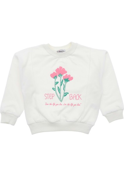 Step Back Çiçek Baskılı Iki Iplik Şardonlu Sweatshırt - Ekru - 3 - 4 Yaş - ERL50349.0-EKRU-3 - 4 Yaş Ekru