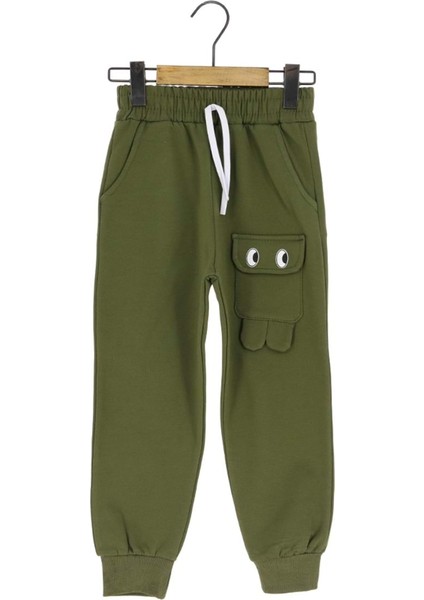 Göz Nakışlı Cepli Iki Iplik Şardonlu Eşofman Alt - Haki - 3 Yaş - ATA30660.0-HAKI-3 Yaş Haki