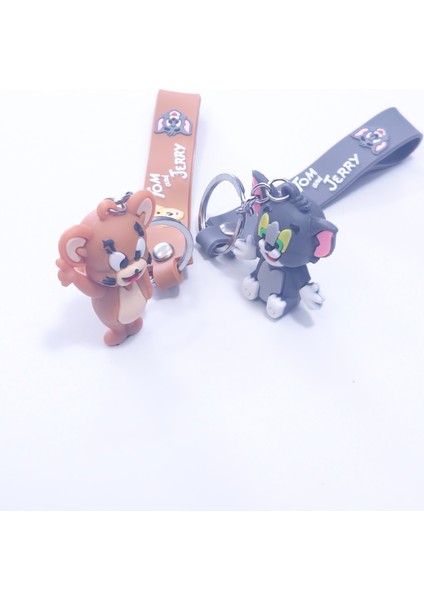 Anahtarlık Çanta Aksesuarı Tom&jerry Ikilisi 3D Silikon Anahtarlik fırsatları