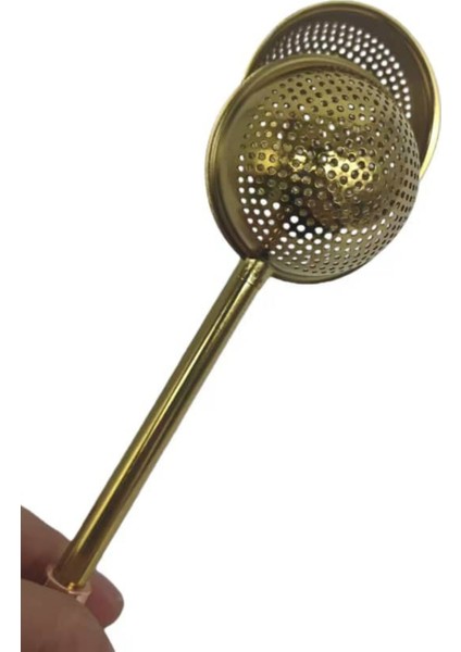 Gold Renkli Paslanmaz Çelik Pratik Çay Süzgeci