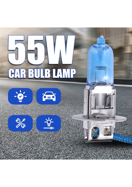 2 Pcs Dc 12V 55W H3 Süper Beyaz Halojen Araba Sisli Işık Ampul Lamba (Yurt Dışından) fırsatları