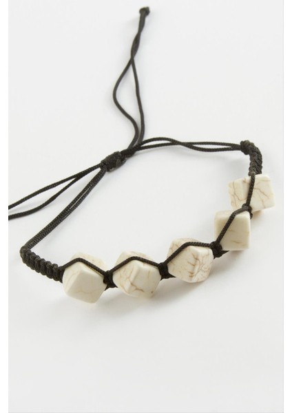 Msa-Shop Küp Makrome Örgülü Bileklik-Beyaz fiyatları