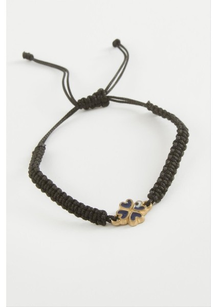 Msa-Shop Yonca Makrome Örgülü Bileklik-Siyah fiyatları