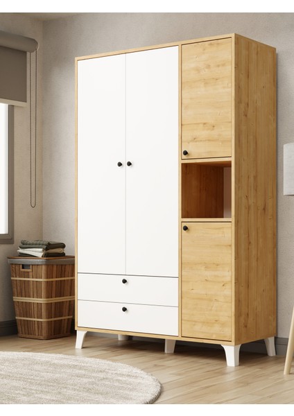 Kuzeylife 4 Kapaklı 6 Raflı Ekstra Derin Gardrop-52 cm Derinlik fiyatları