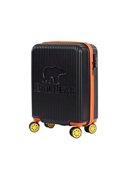 Kabin Boy Valiz Siyah ABS Malzemeden Teleskopik Saplı Şifreli Kilitli