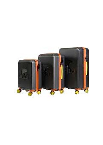 Kabin Boy Valiz Siyah ABS Malzemeden Teleskopik Saplı Şifreli Kilitli