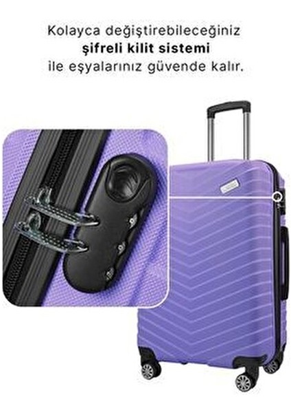 WX-1001 Mor Orta Boy Valiz Mor Renk
