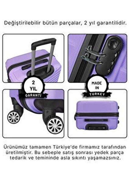 WX-1001 Mor Orta Boy Valiz Mor Renk