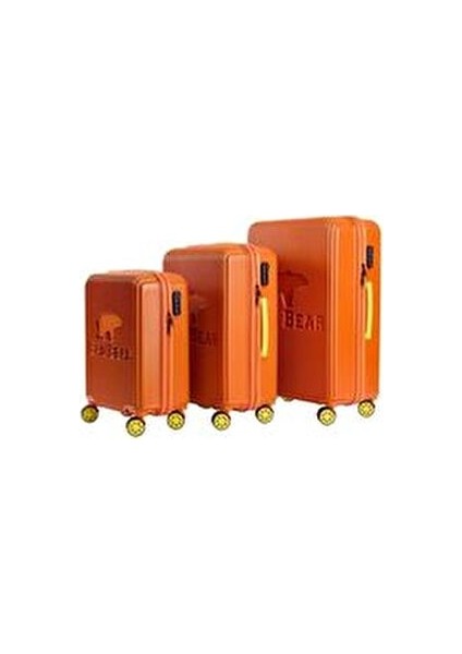 Orta Boy Teleskopik Saplı Turuncu Valiz ABS Malzeme Şifreli Kilitli