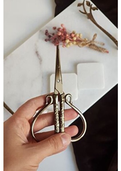 Nişan Makası Bronz Renk 13x7 cm Özel Günler İçin Kullanıma Uygun