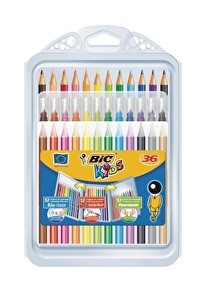 Kids Boyama Seti 36 Parça Silinebilir Pastel ve Kuru Boya Kalemleri 3'lü Paket fiyatları