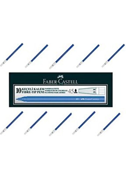 10'lu Mavi Keçeli Kalem İnce Uçlu Su Bazlı Mürekkep ile 45 Renk Seçeneği fırsatları