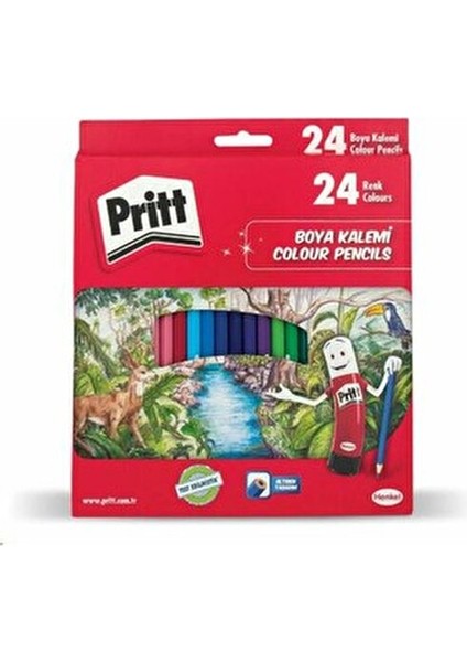24'lü Uzun Kuru Boya Kalemi Renkli Çizim İçin 24 Parça Karton Kutuda fiyatları