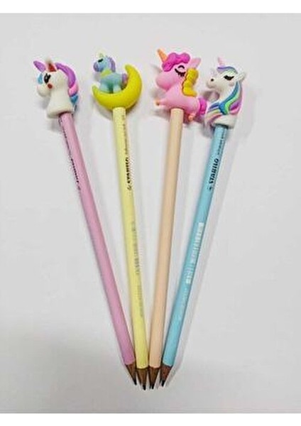 Unicorn Temalı Pastel Kurşun Kalem Seti 4'lü Renkli ve Eğlenceli Tasarım fiyatları