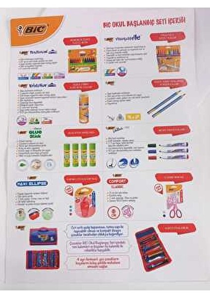 Kırtasiye Seti 12'li Kuru Boya Kalemi 10'lu Keçeli Kalem 4 Adet Yapıştırıcı İçerir