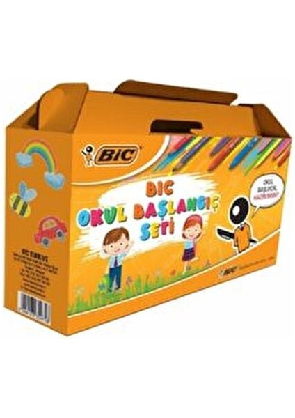 Kırtasiye Seti 12'li Kuru Boya Kalemi 10'lu Keçeli Kalem 4 Adet Yapıştırıcı İçerir