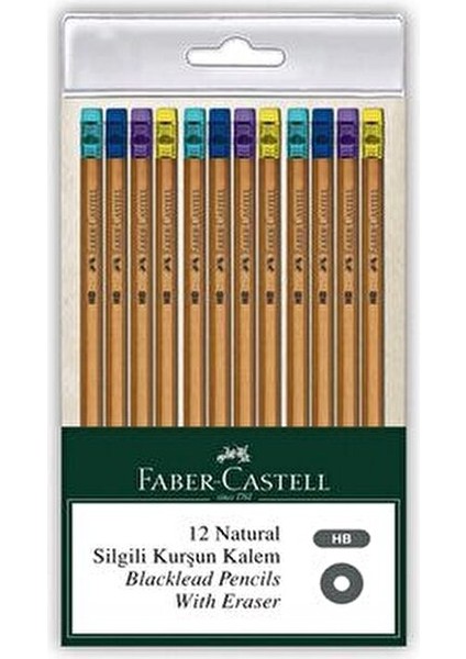 12'li Silgili Kurşun Kalem Seti Doğal Ahşap Renkli Kalemler fiyatları