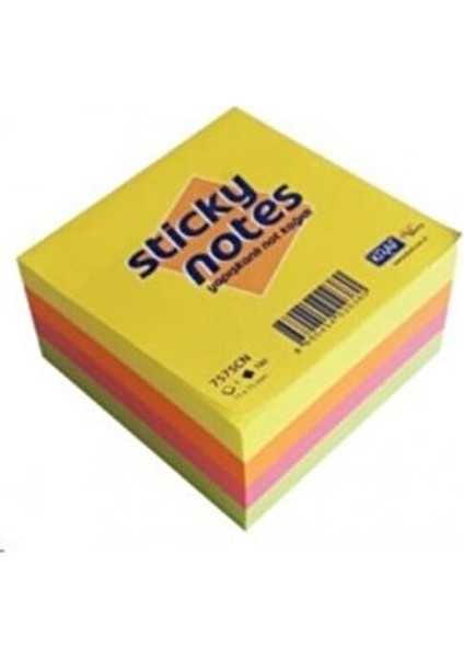 Yapışkanlı Not Kağıdı Neon Renkli 75x75 mm 100 Adet Ofis ve Ev Kullanımı İçin fiyatları