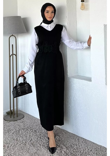 Gül Figürlü Triko Elbise Gömlek Tesettür Ikili Takım P-00018381 fiyatları