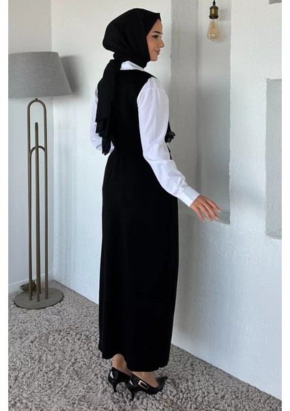 Gül Figürlü Triko Elbise Gömlek Tesettür Ikili Takım P-00018381 fırsatları