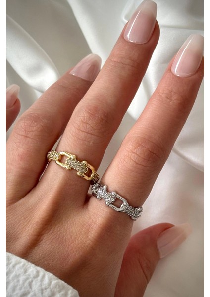 Premium Seri Chain Tasarım Model Zincir Kollu Ayarlanabilir Kadın Yüzük modelleri