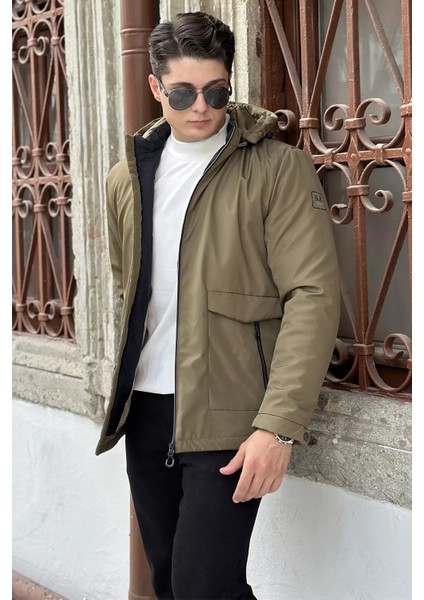 Erkek Kapüşonlu Iç Astarlı Mont P-00018588