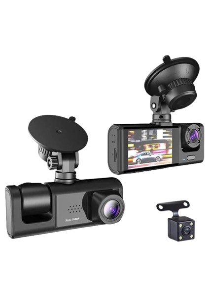 Full Hd Çözünürlüklü Üç Kameralı Araç Içi Kamera – Park ve Sürüş Güvenliği fırsatları