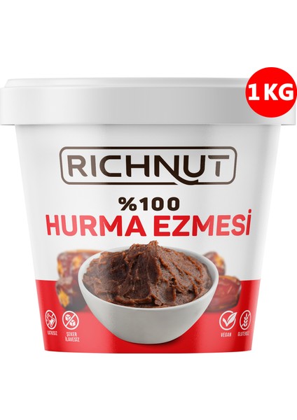 Katkısız Doğal Hurma Ezmesi - %100 Hurma Püresi 1 kg