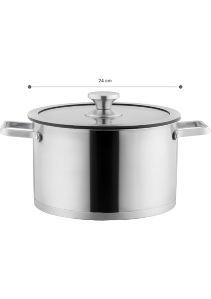 Raye Derin Tencere - Çelik - 24 cm