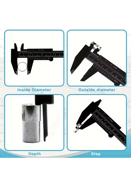 Kumpas 0–150 mm Çift Ölçekli Plastik Ölçüm Aleti | Hassas Vernier Caliper | Marangozluk, Hobi, Metal ve Teknik Ölçümler Için modelleri