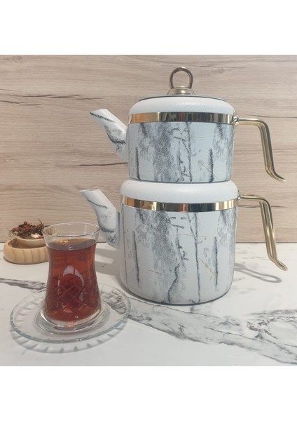 Venda Chef 2,25 Litre Beyaz Granit Çaydanlık Seti fiyatları