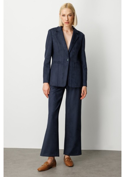 Kadın Torba Cepli Süet Ceket 5061 Lacivert fiyatları