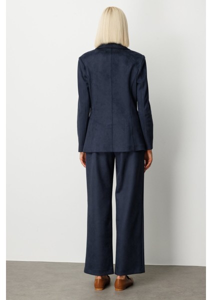 Kadın Torba Cepli Süet Ceket 5061 Lacivert modelleri