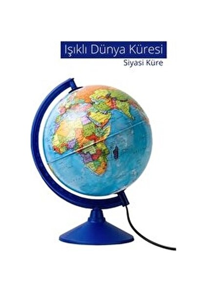 Işıklı Siyasi Küre 26 cm Mavi Renkli Gece Lambası ve Dekoratif Aydınlatma