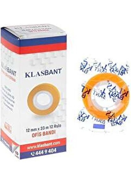 Klasbant Ofis Bandı 12 mm x 33 m 1 Adet Sarı Renkli Kullanım İçin Uygun fırsatları