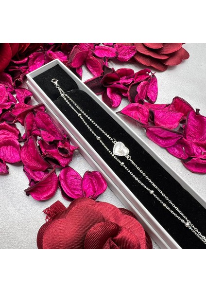 925 Ayar Gümüş Taşlı Kadın Bileklik – Zarif, Gümüş Rengi