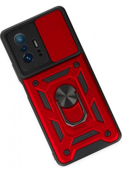 Xiaomi Mi 11T Pro Kılıf Pars Lens Yüzüklü Silikon - Kırmızı modelleri