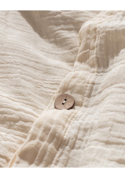 Agnes Tek Kişilik Müslin İpliği Boyalı Lastikli Nevresim Takımı - Bej