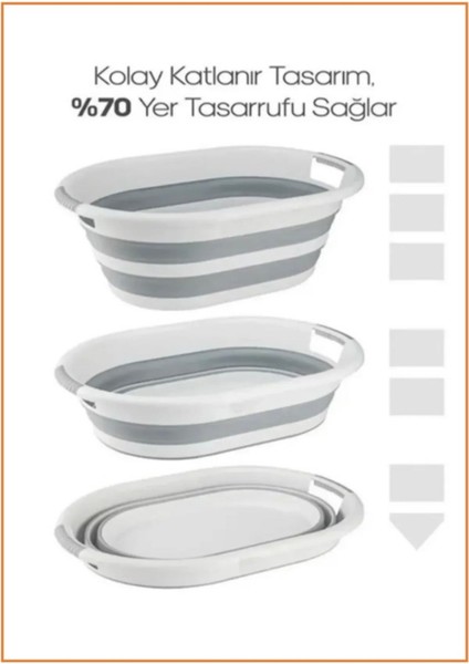 🧺 Katlanabilir 26 Lt Çamaşır Selesi – Dar Alanların Kurtarıcısı! (40X55 Cm)