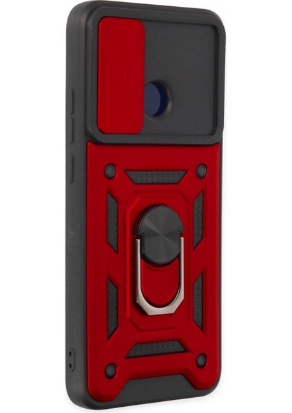 Xiaomi Redmi 10C Kılıf Pars Lens Yüzüklü Silikon - Kırmızı fiyatları