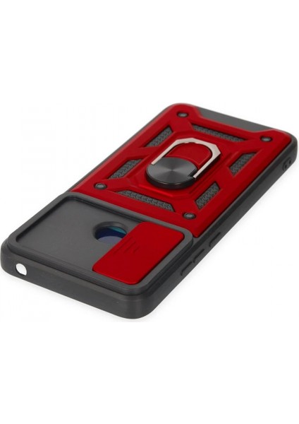 Xiaomi Redmi 10C Kılıf Pars Lens Yüzüklü Silikon - Kırmızı fırsatları