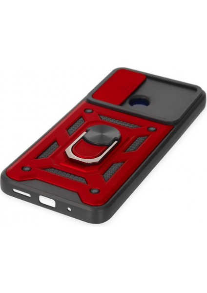 Xiaomi Redmi 10C Kılıf Pars Lens Yüzüklü Silikon - Kırmızı indirimleri