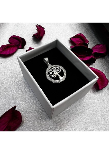 Hayat Ağacı Figürlü Kadın Kolye 925 Ayar Gümüş Zirkon Taşlı fiyatları