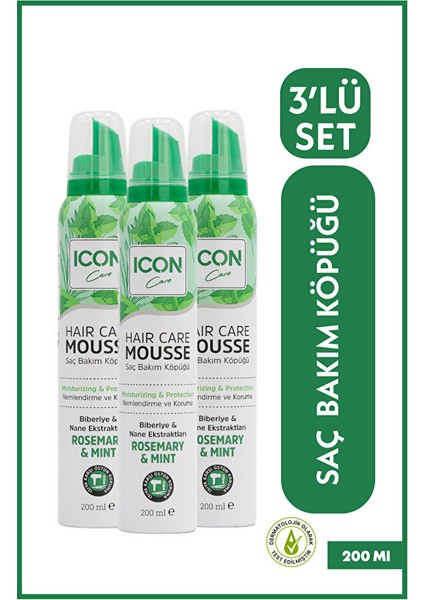 Icon Care Saç Bakım Köpüğü Rosemary & Mınt 3'lü Set