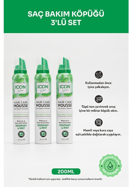 Icon Care Saç Bakım Köpüğü Rosemary & Mınt 3'lü Set indirimleri