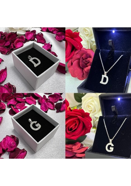 925 Ayar Gümüş Taşlı Harf Kolye – Kişiye Özel Harf Kolye