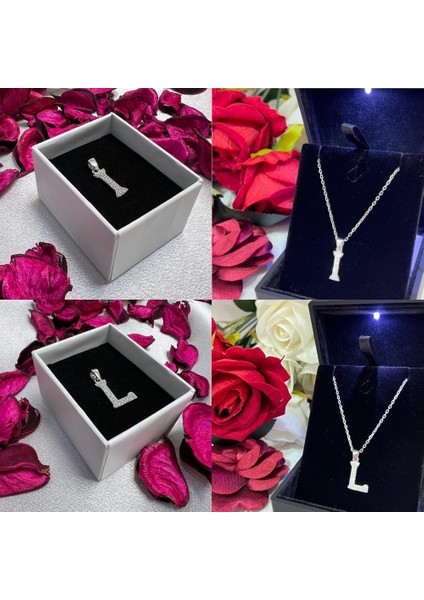 925 Ayar Gümüş Taşlı Harf Kolye – Kişiye Özel Harf Kolye fiyatları